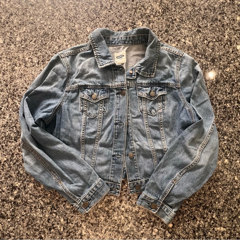 Women’s Old Navy Cropped Classic Denim Jacket - Size Lg